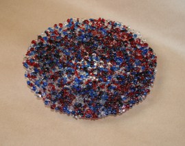 Red White and Blue Textured Bowl Red White and Blue Textured Bowl